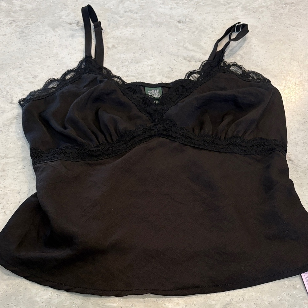 Wild Fable Black Lace Trim Camisole